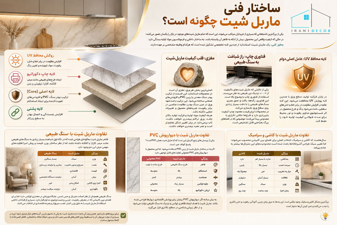 ماربل شیت بین کابینتی آشپزخانه 16 ساختار فنی ماربل شیت چگونه است؟